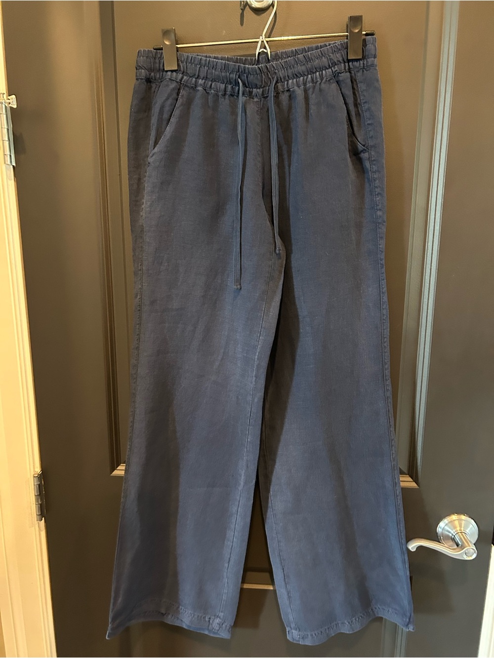Tommy Bahama Navy Two palms high waist Wide-Leg Drawstring Pants